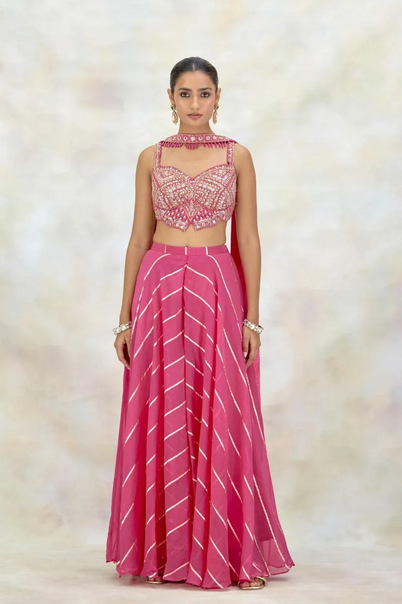 Rani Pink Organza Sharara Set