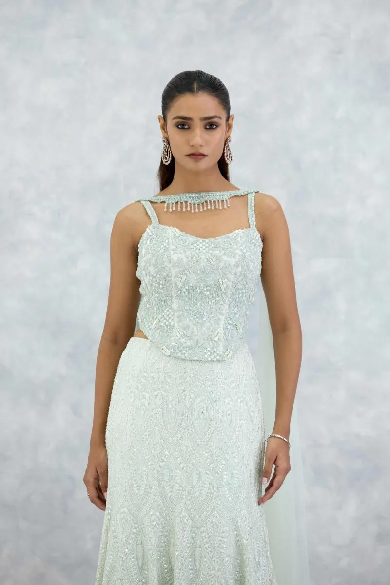 Ice Blue Georgette Lehenga