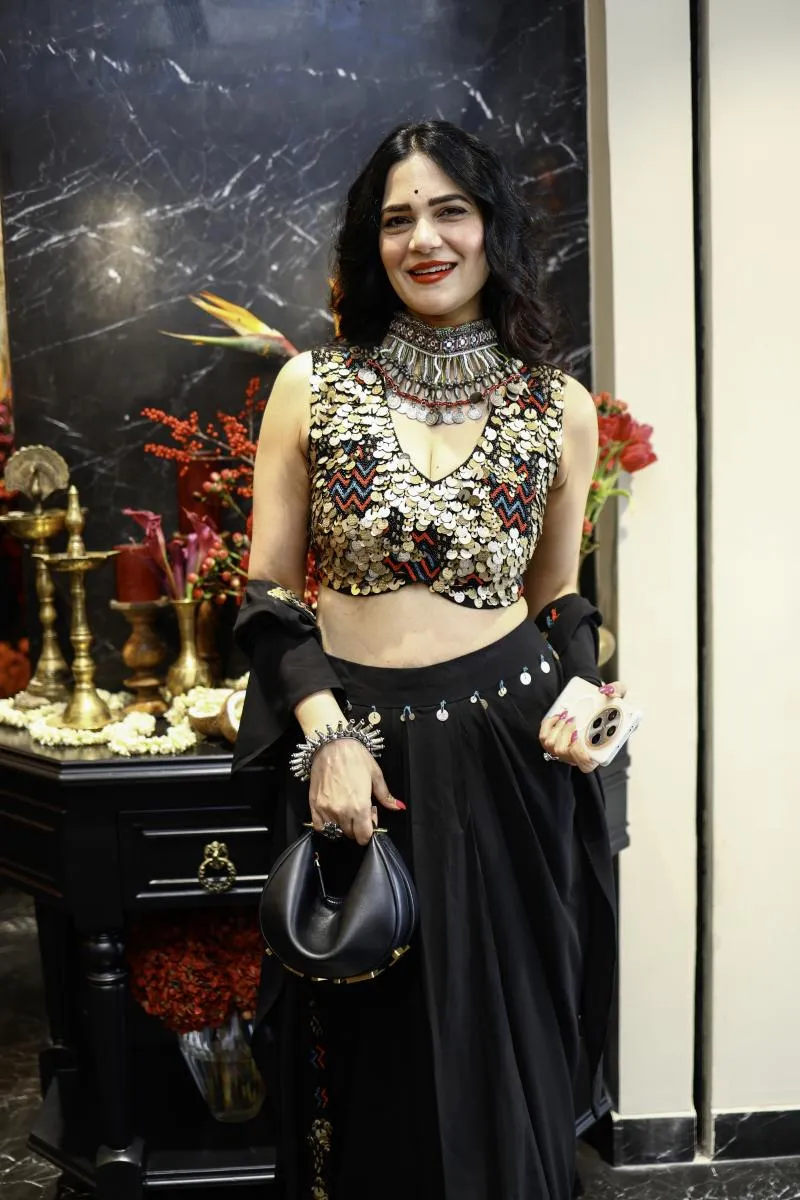 Black Georgette Kaftan Set