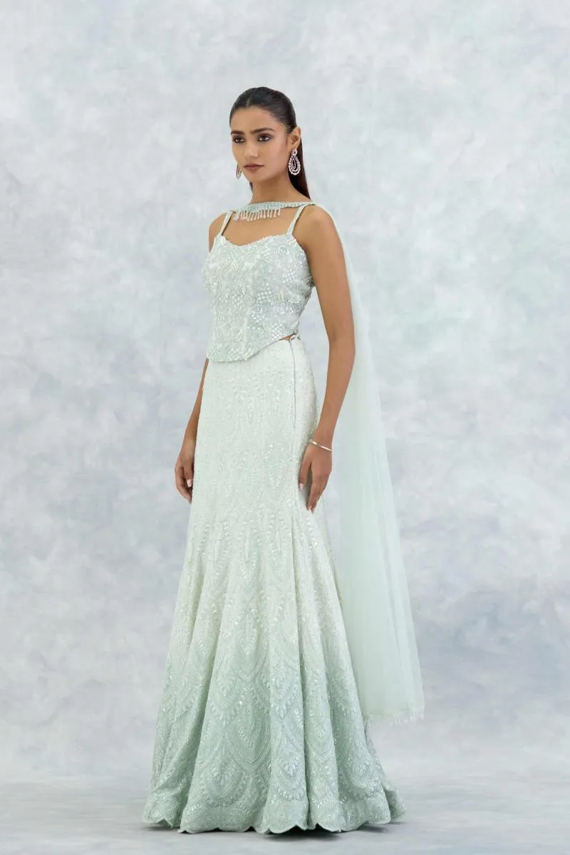 Ice Blue Georgette Lehenga