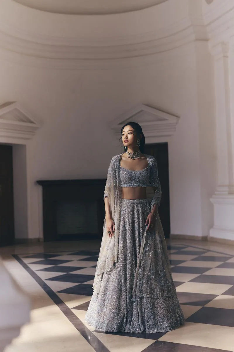 Powder Blue Lehenga Set