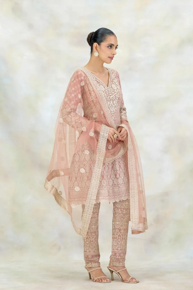 Dusty Rose Georgette Suit Set