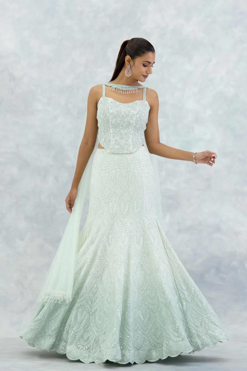 Ice Blue Georgette Lehenga