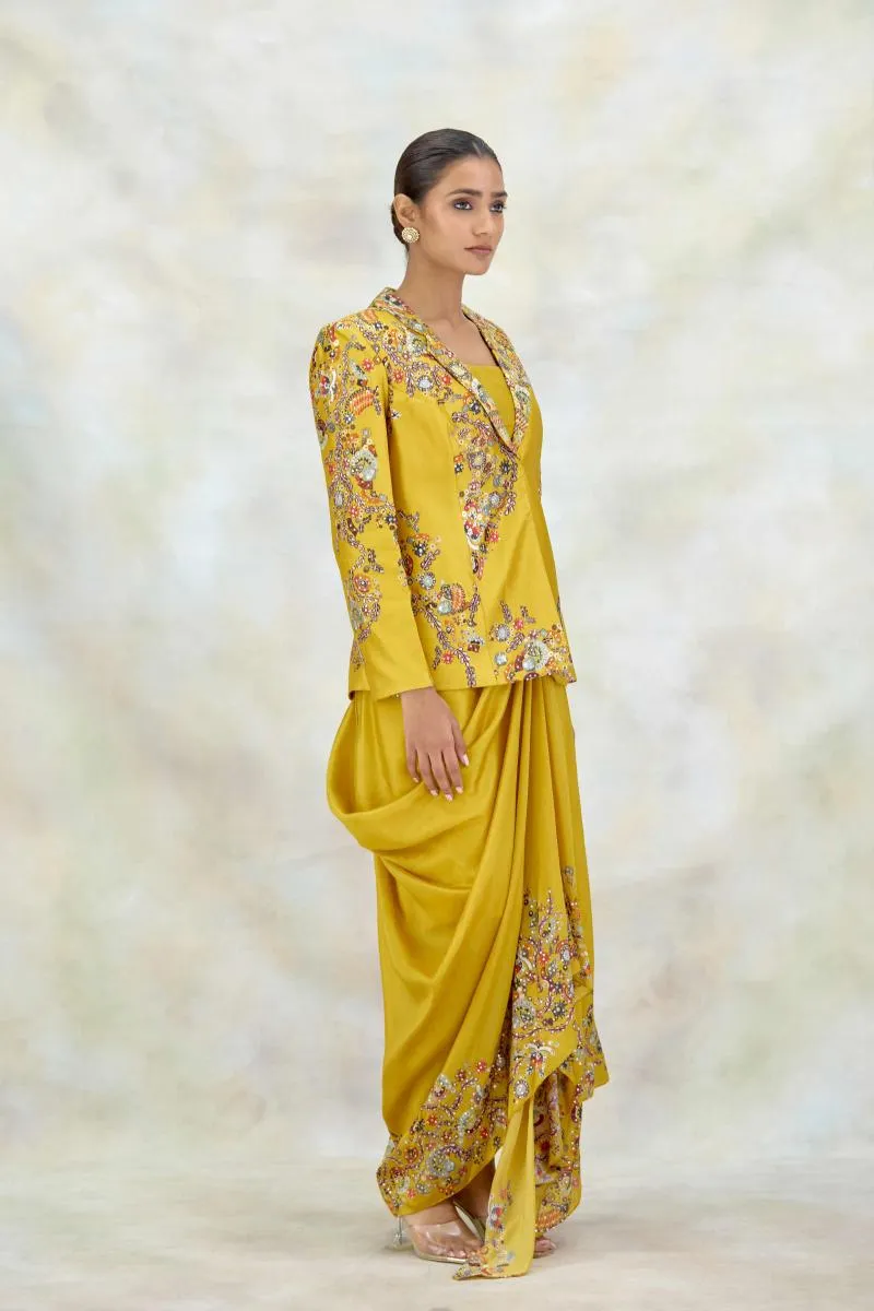Mustard Silk Co-ord Set