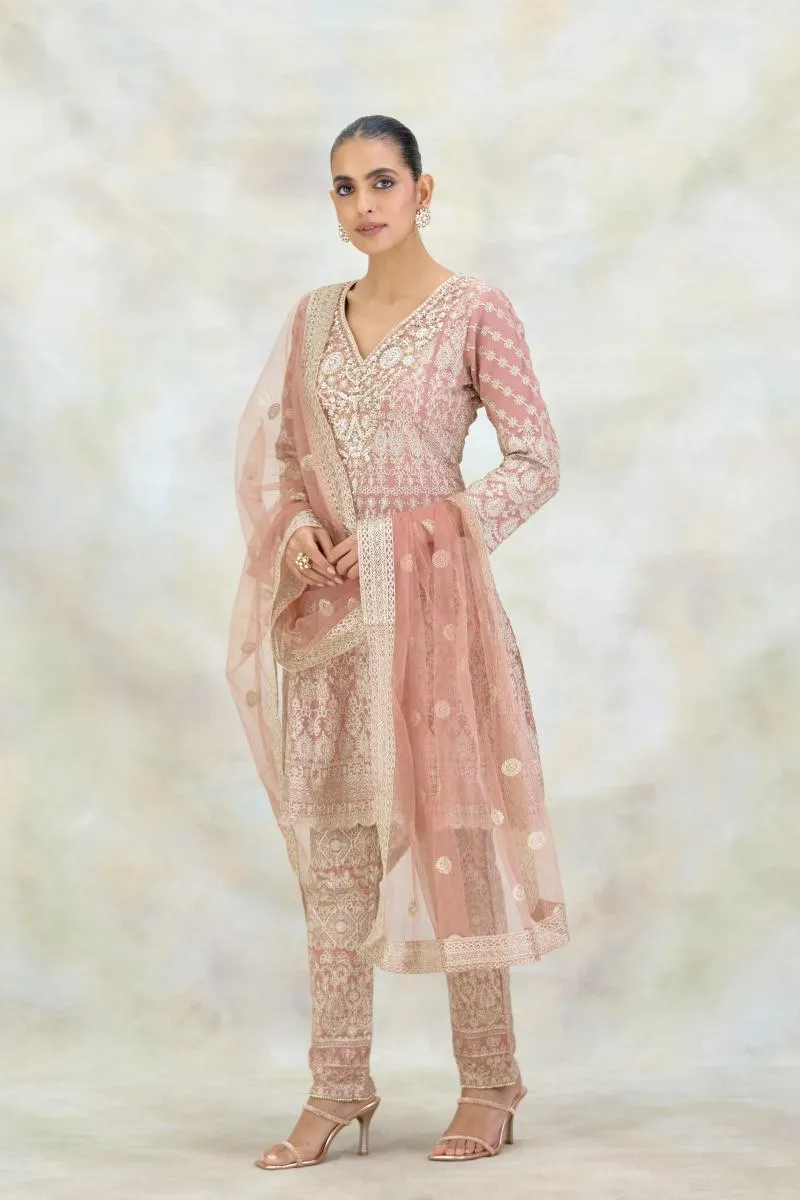 Dusty Rose Georgette Suit Set