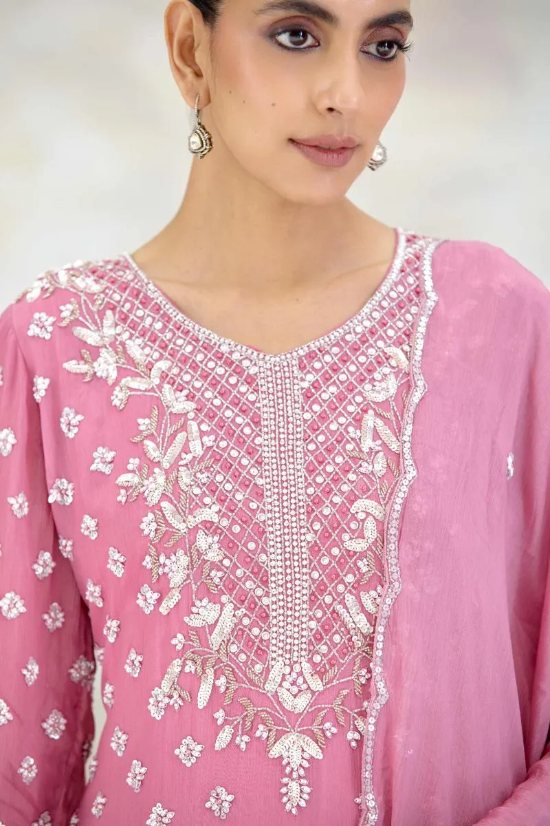 Blush Pink Crepe Garara Set