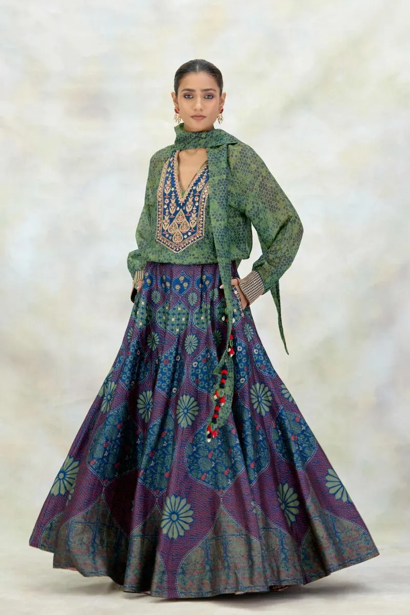 Peacock Silk Lehenga Set