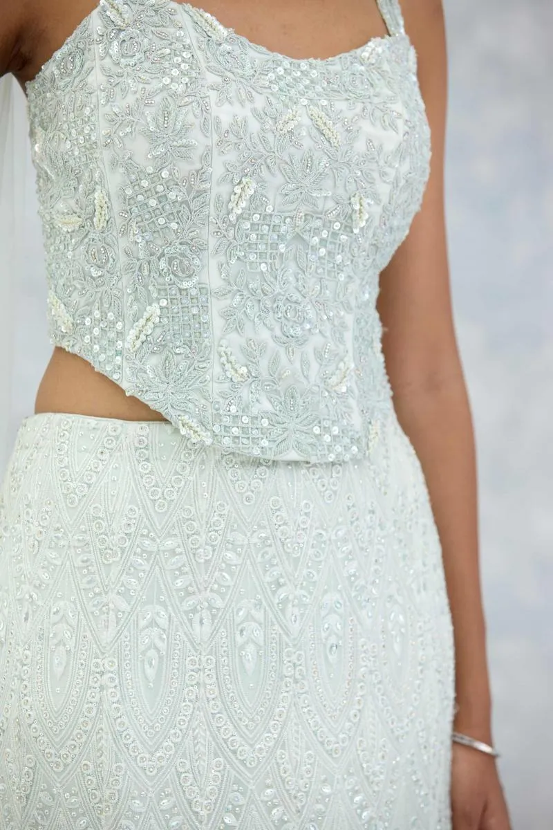 Ice Blue Georgette Lehenga