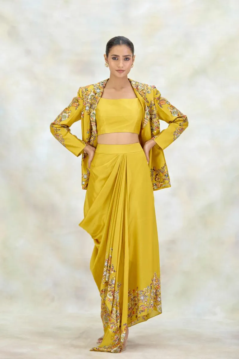 Mustard Silk Co-ord Set