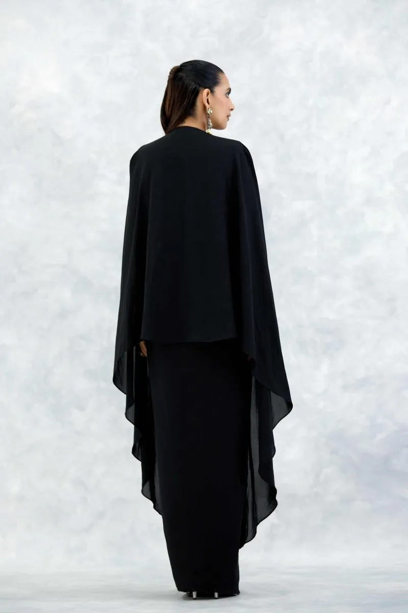 Black Georgette Kaftan Set