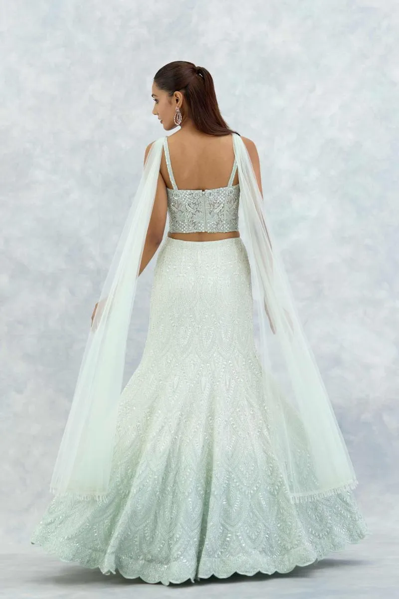 Ice Blue Georgette Lehenga