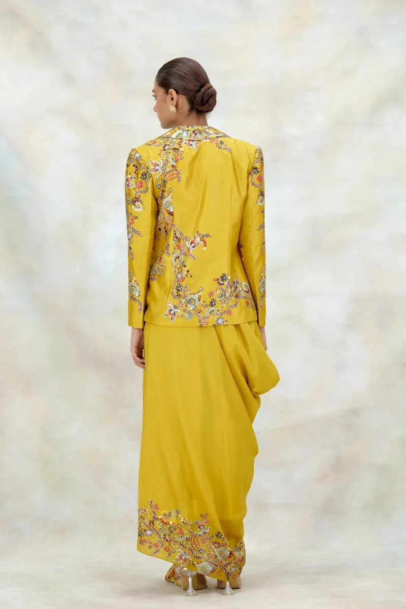 Mustard Silk Co-ord Set