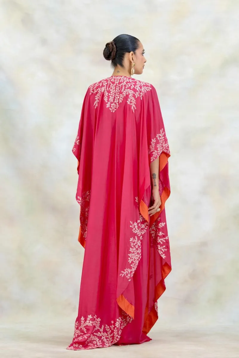 Hot Pink Crepe Kaftan Set