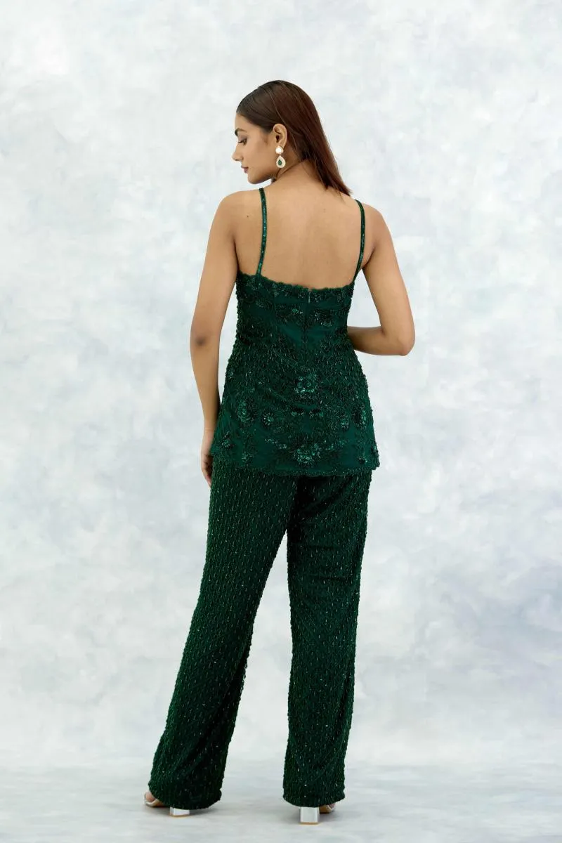 Forest Green Georgette Co-ord Set