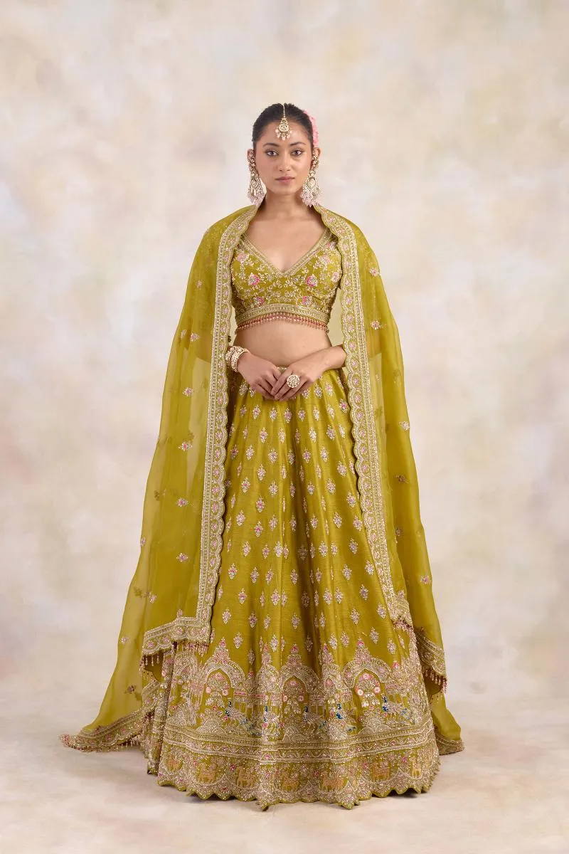 Olive Yellow Lehenga Set