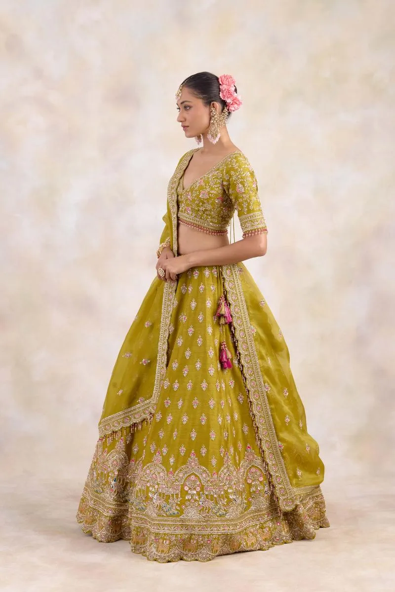 Olive Yellow Lehenga Set