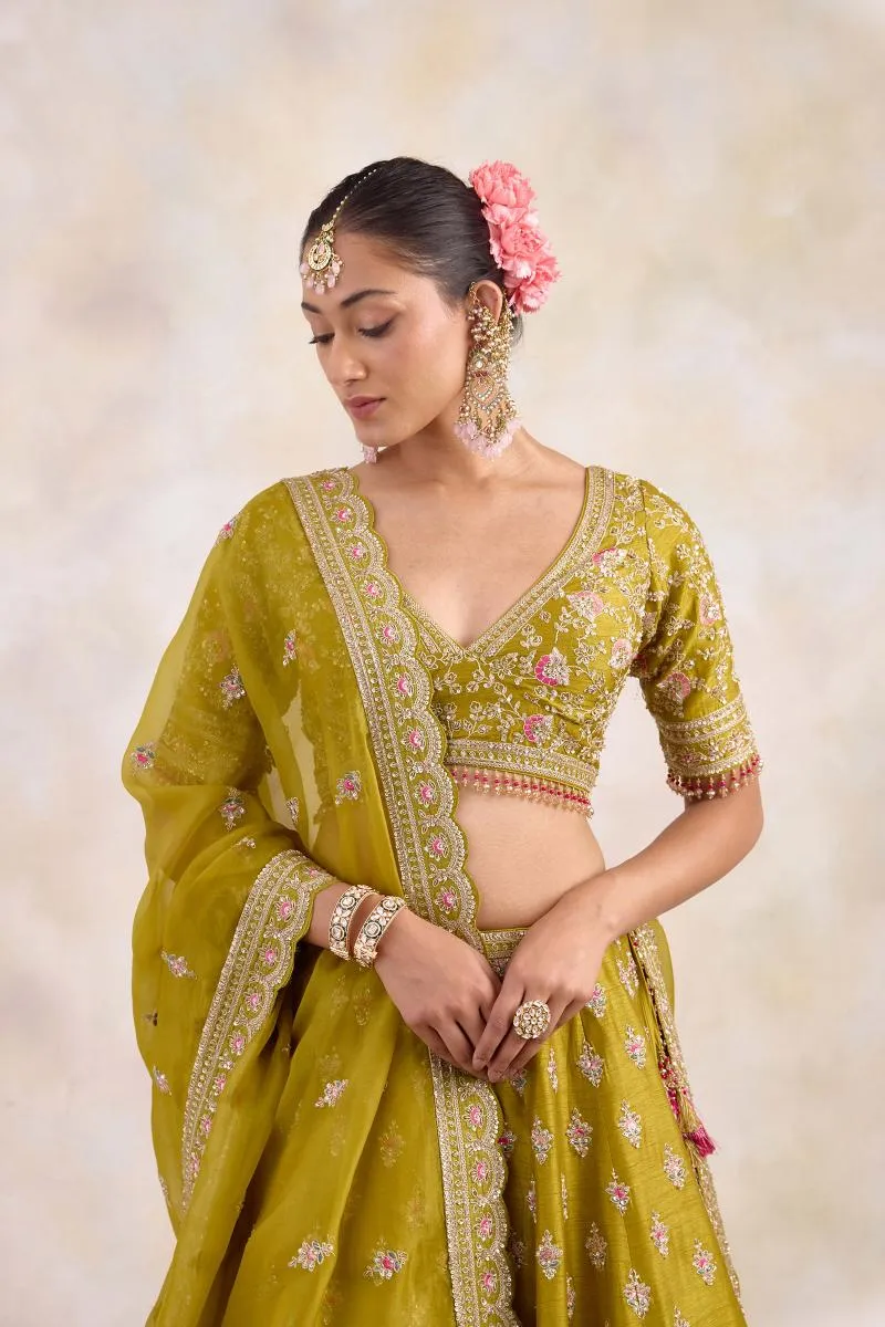 Olive Yellow Lehenga Set