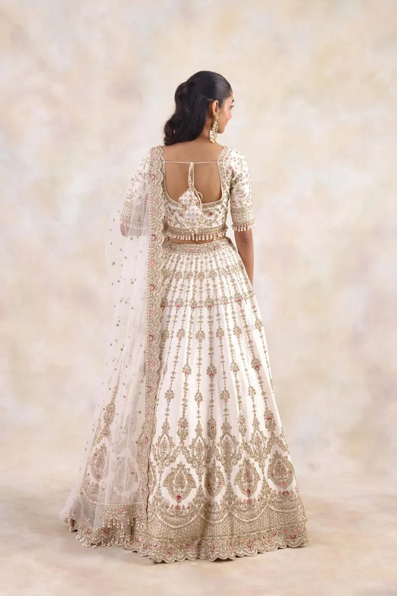 Albescent White Silk Lehenga Set