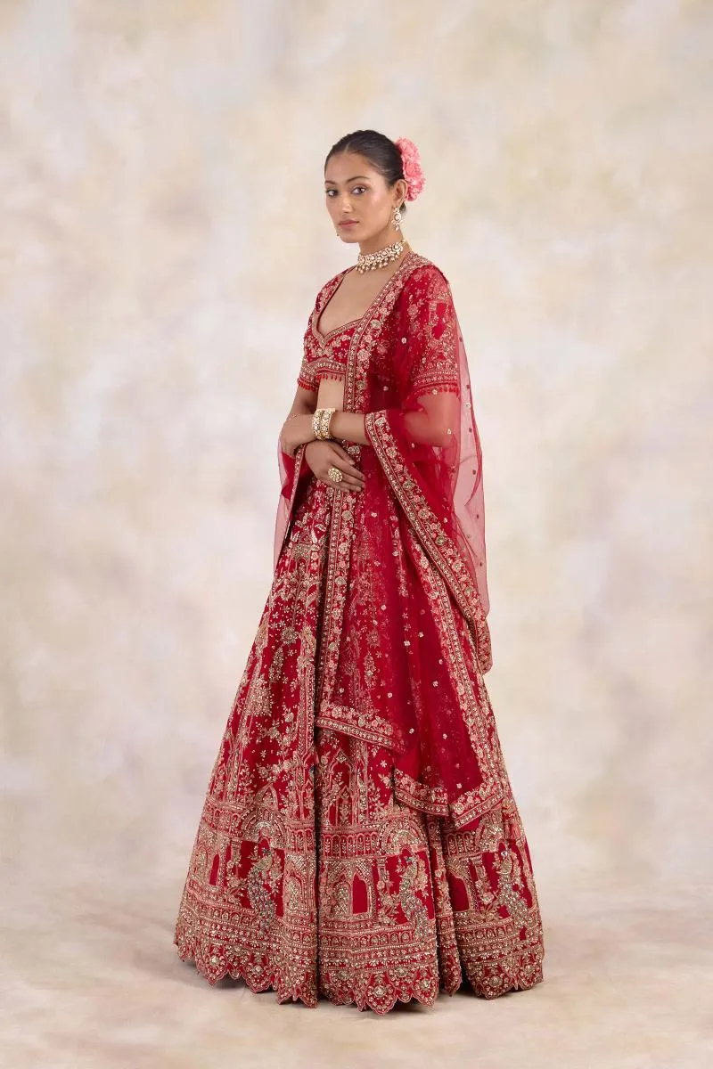 Burgundy Red Lehenga Set