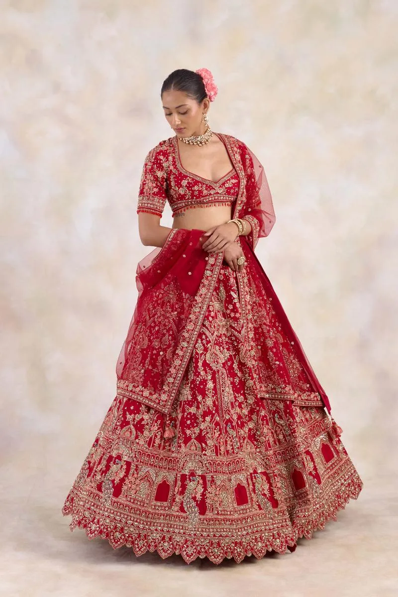 Burgundy Red Lehenga Set