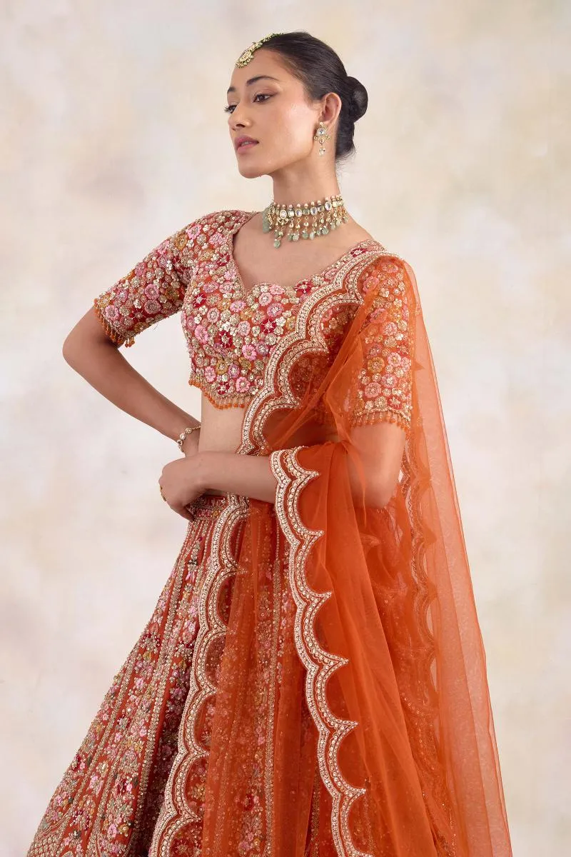 Terracotta Orange Lehenga Set