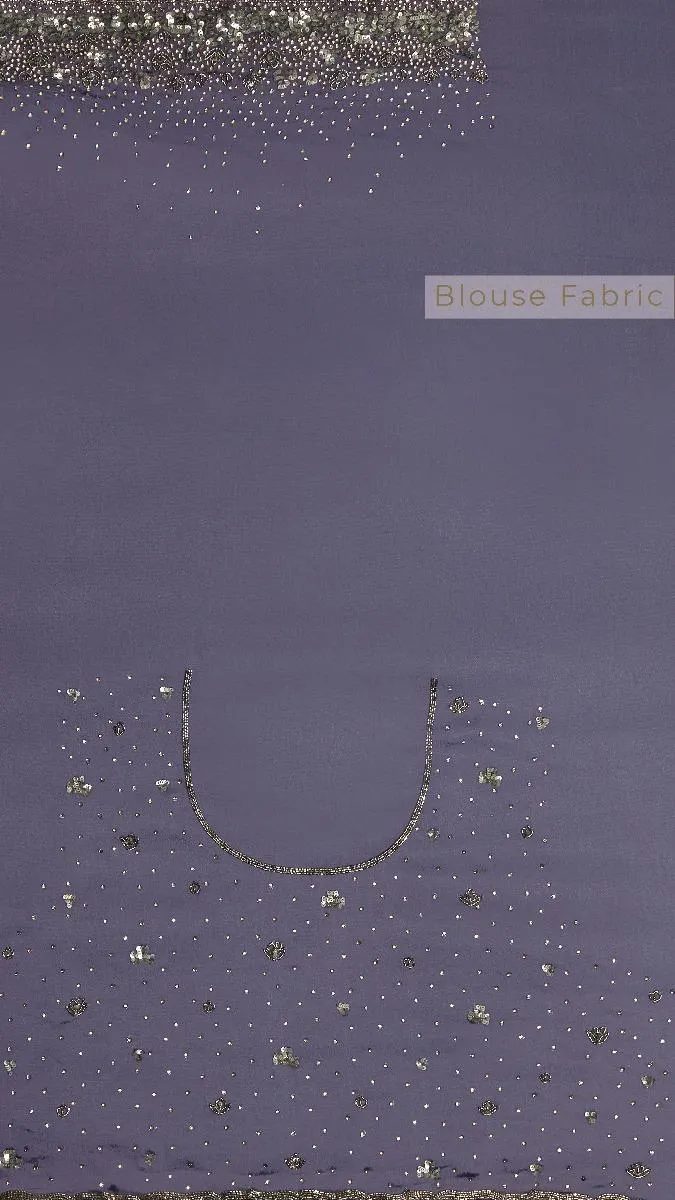 Pigeon Grey Embroidered Saree