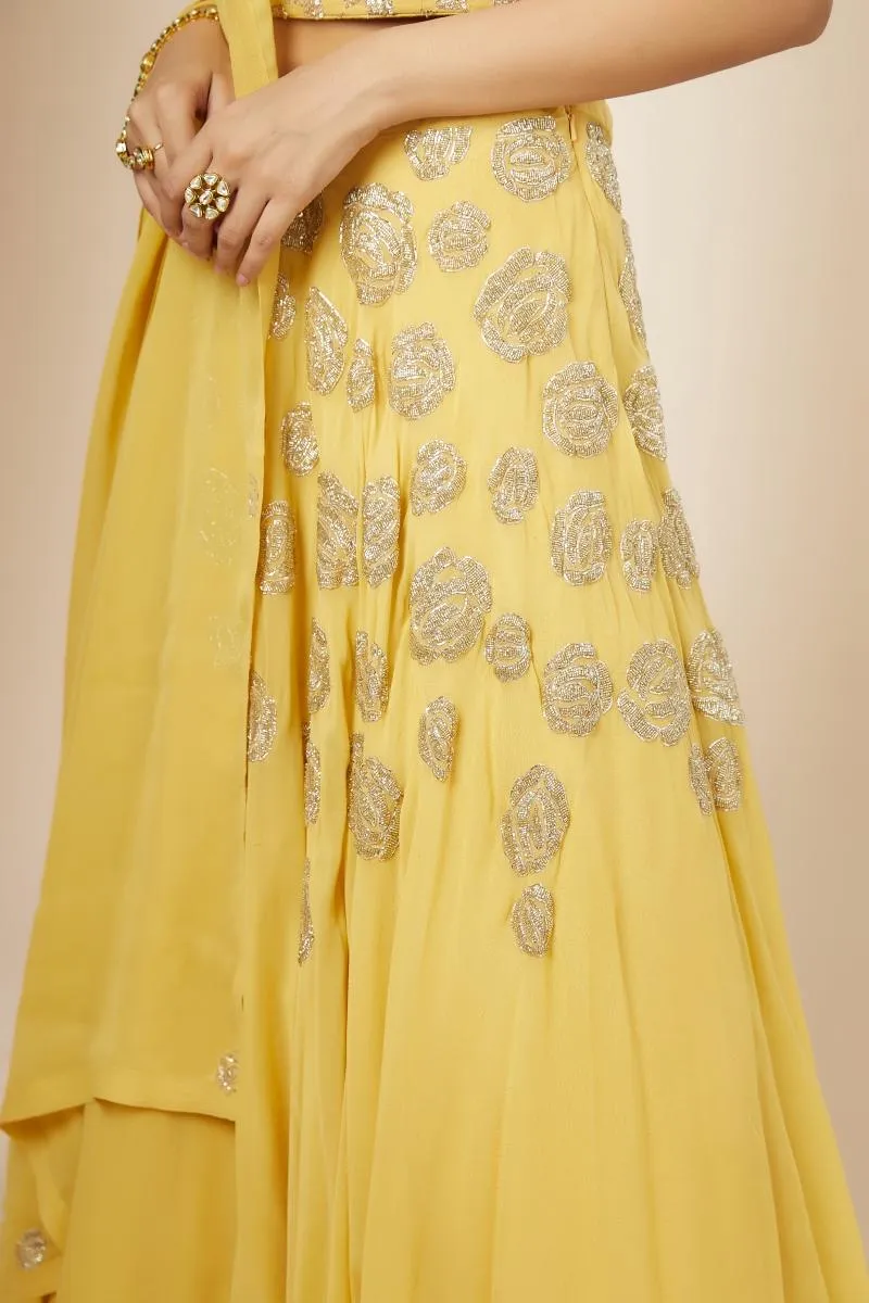 Yellow Georgette Lehenga set