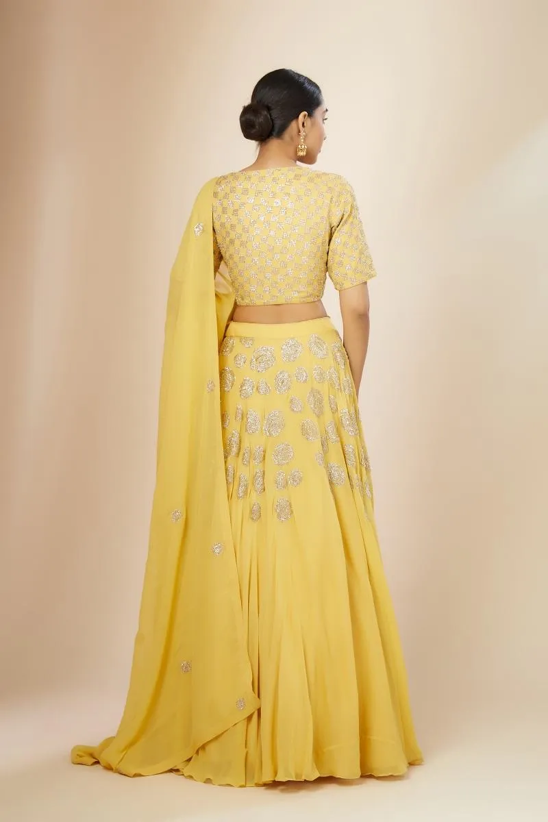 Yellow Georgette Lehenga set