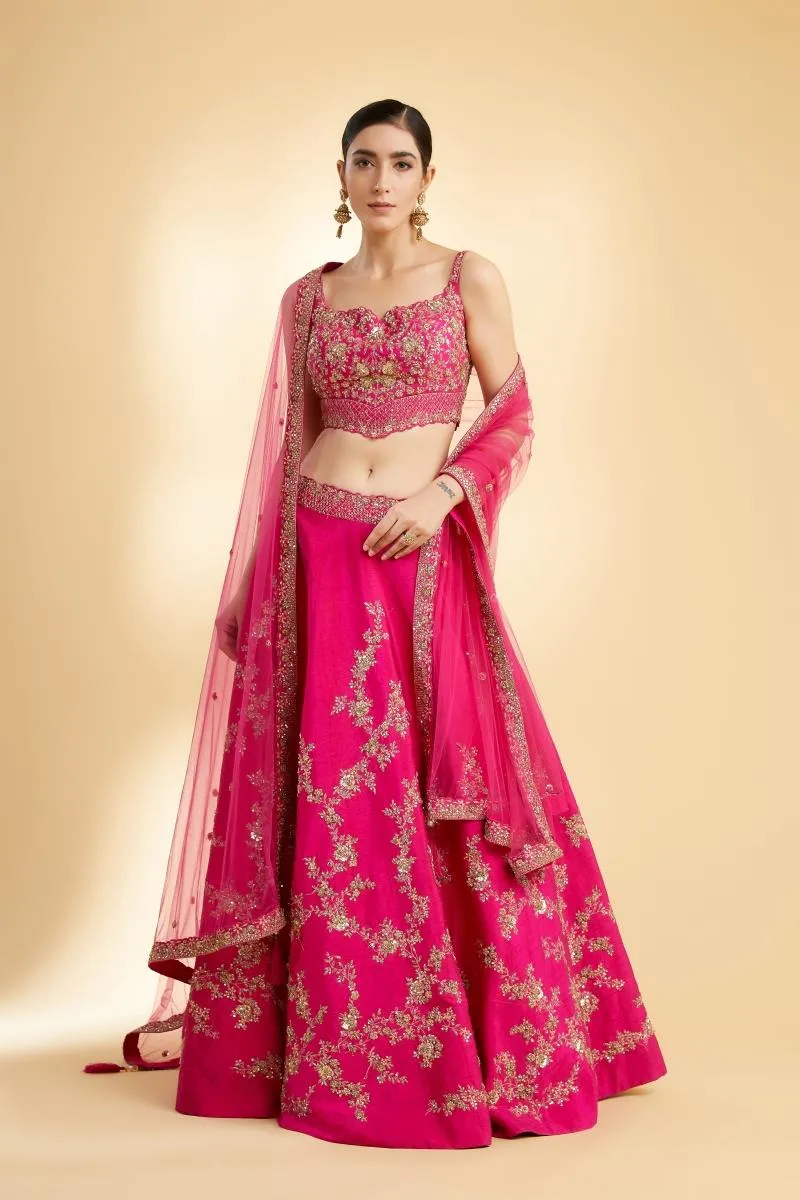 Orchid Pink Raw Silk Lelenga