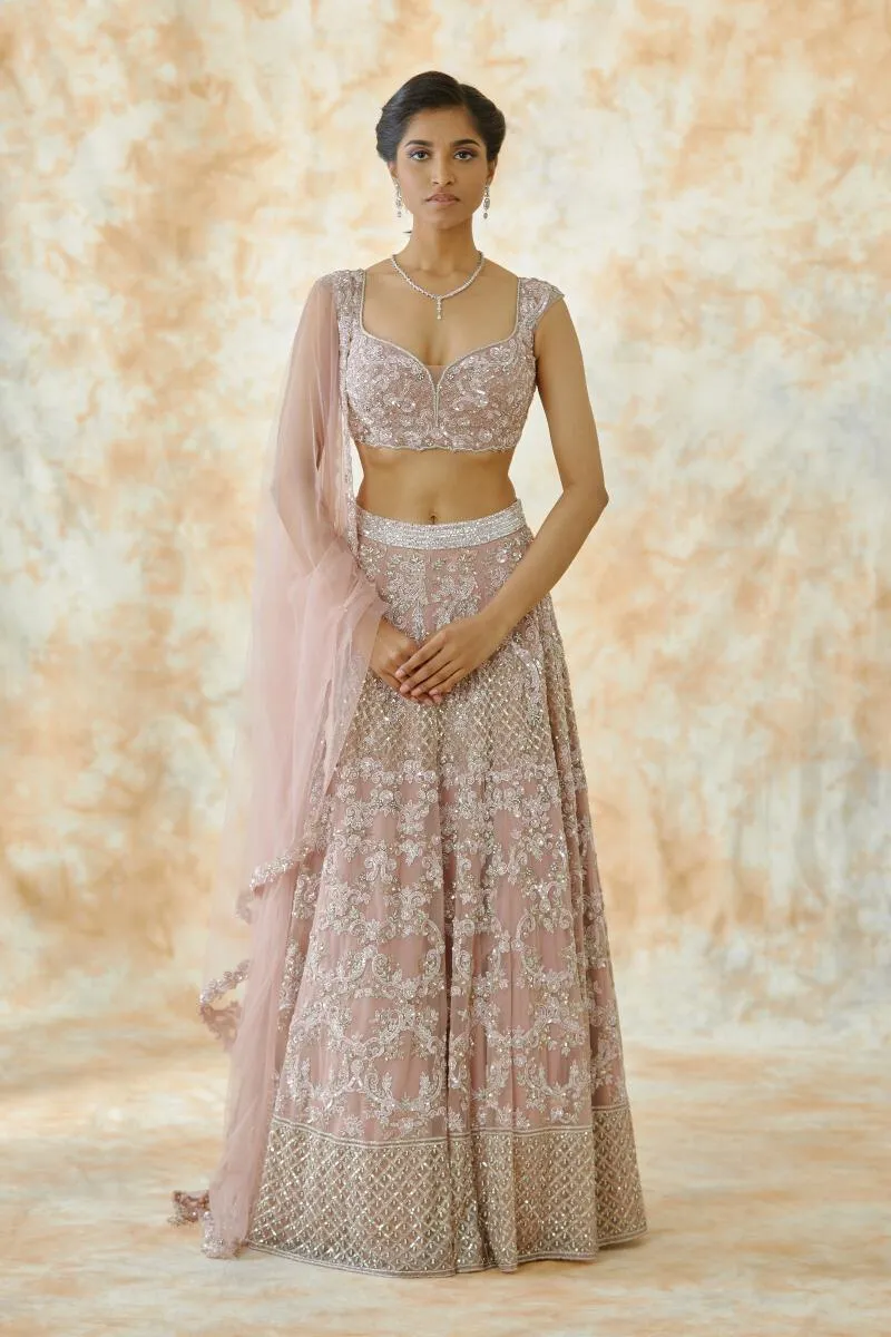Rose Pink Net Lehenga