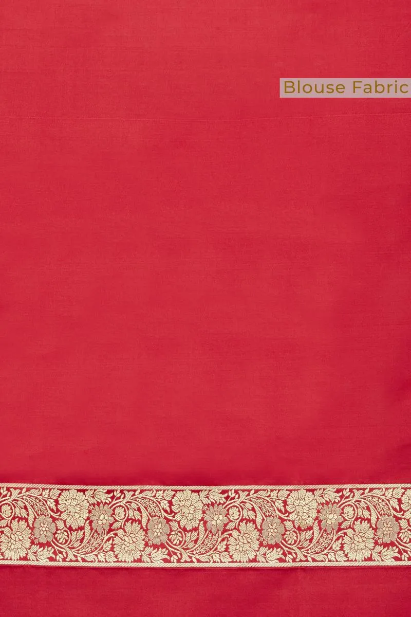 Red Banarasi Satin Silk Saree