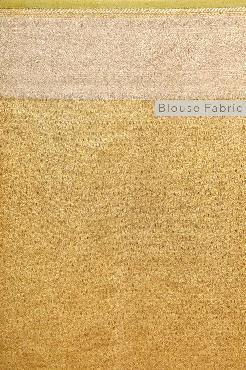 Butter Yellow rangkaat Banarasi Silk Saree