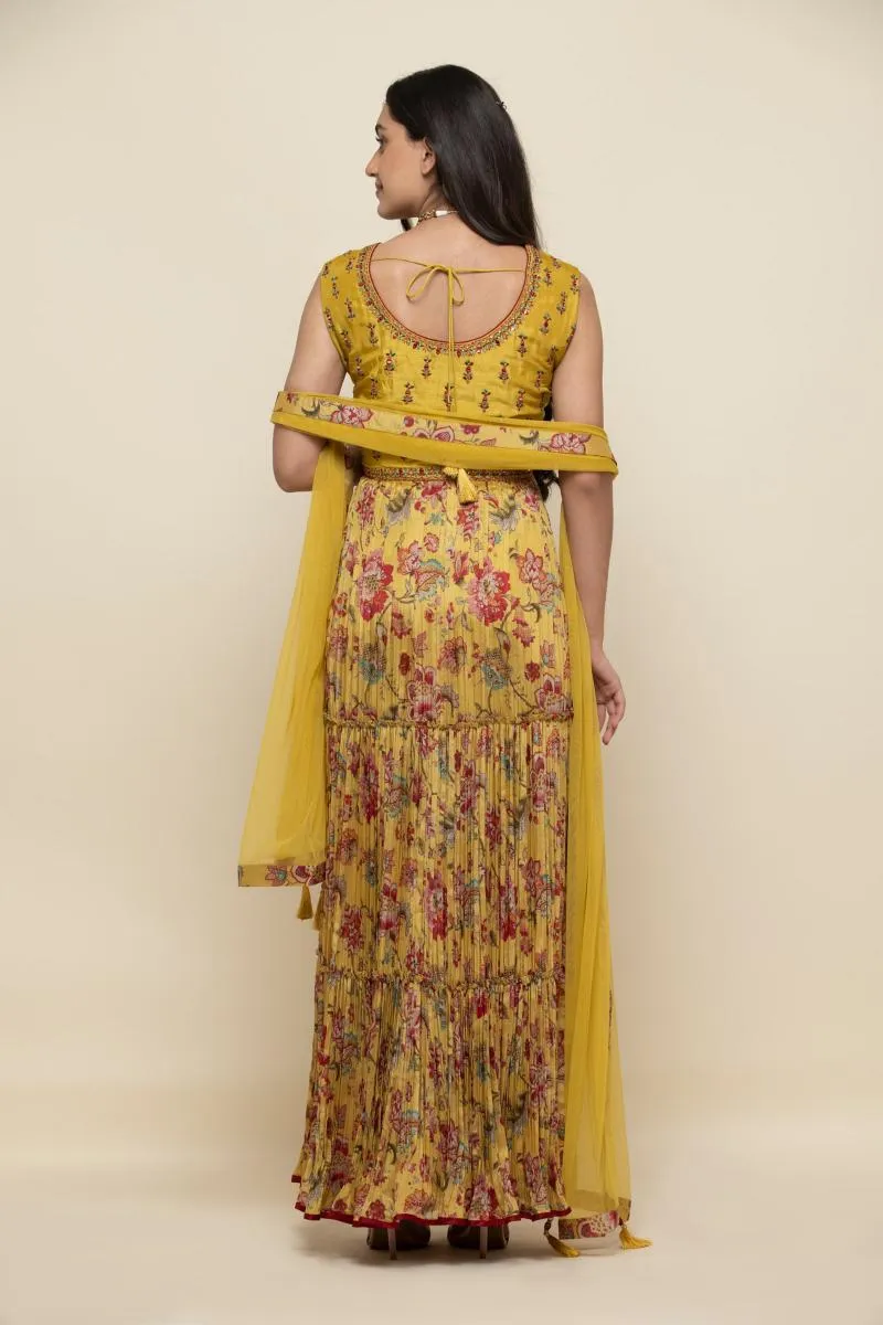 Yellow Delilah Chiffon Anarkali Suit