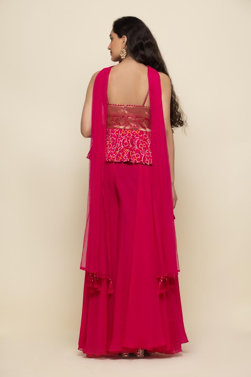 Ruby Pink Sharara Suit- Frontier Raas