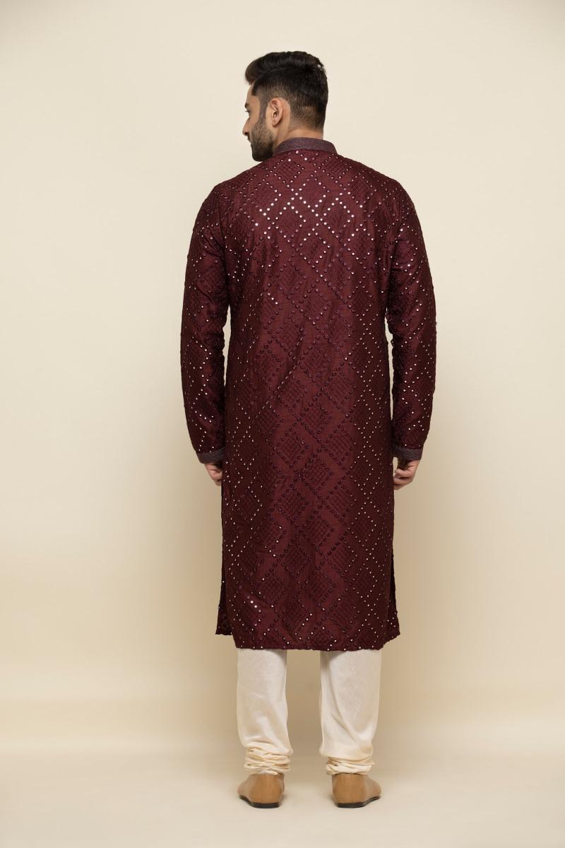 Ronin Handwoven Dark Maroon Short Kurta main image 0