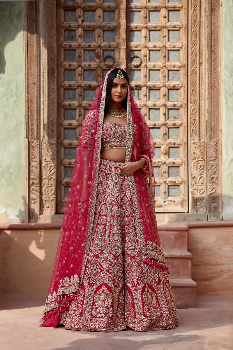 Crimson Red Bridal Lehenga