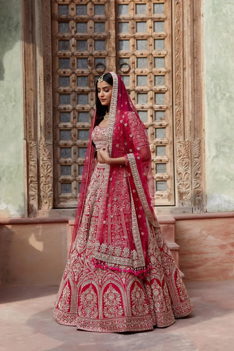 Crimson Red Bridal Lehenga