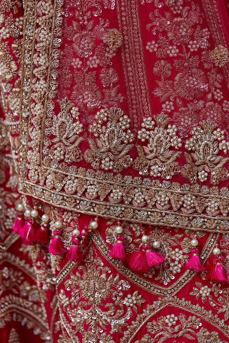 Crimson Red Bridal Lehenga