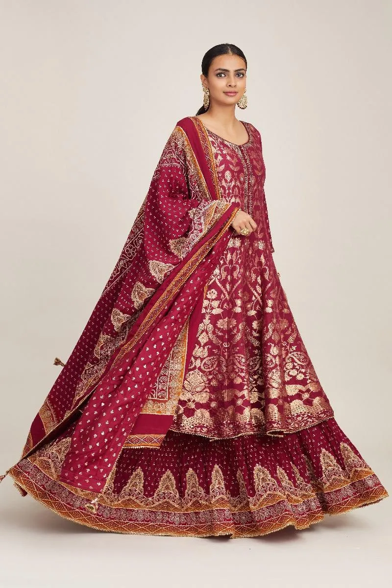 Magenta Anarkali Set