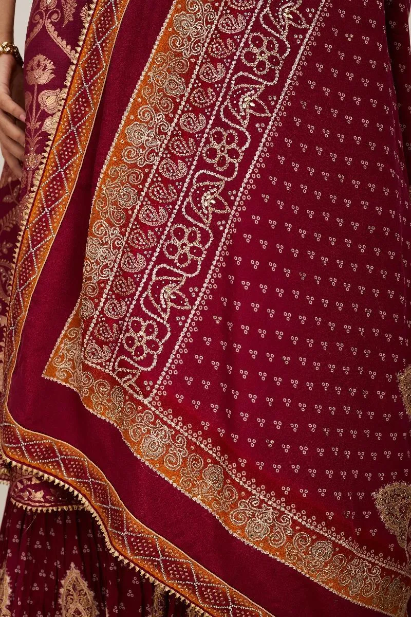 Magenta Anarkali Set