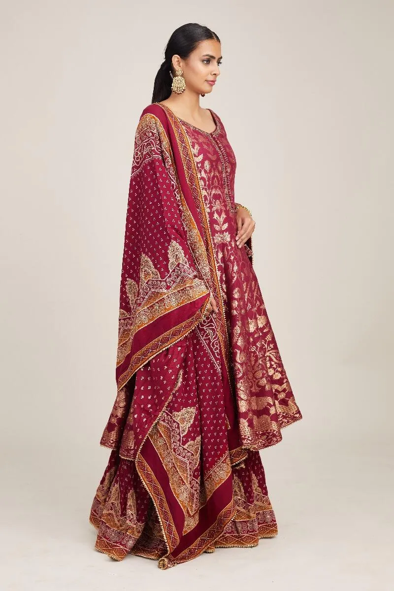 Magenta Anarkali Set