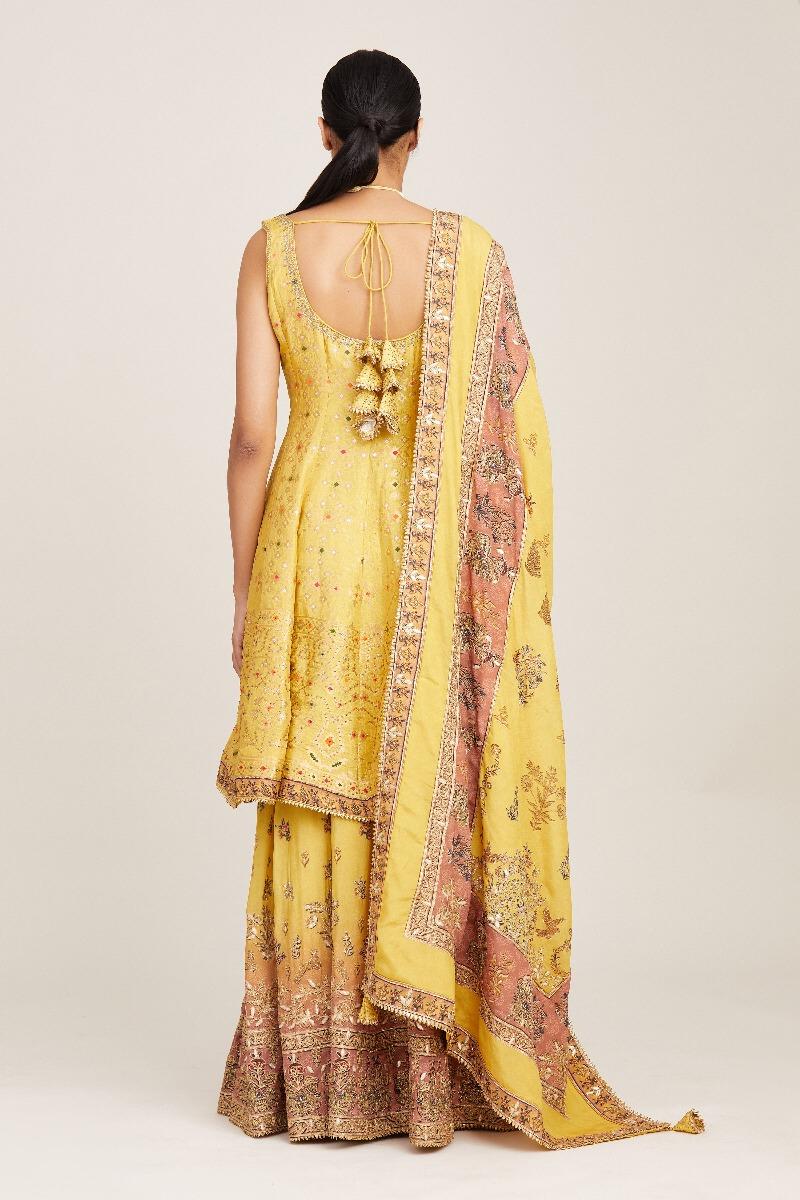 Buy Lemon Yellow Kurta Sharara Set For Women Online