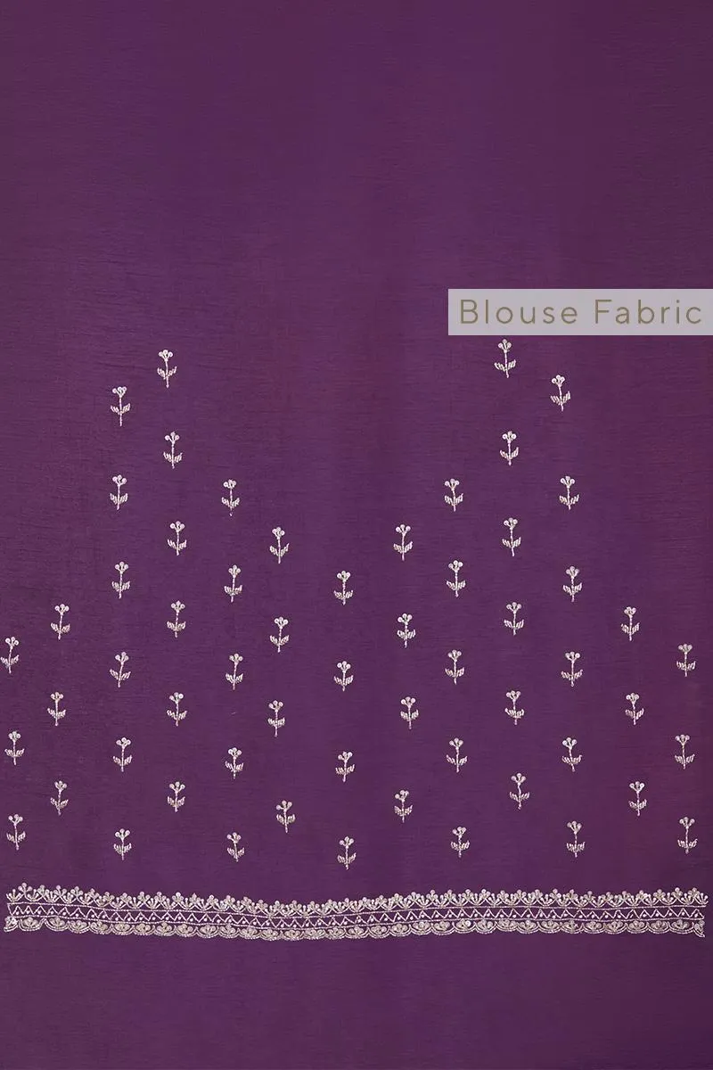 Aubergine Purple Georgette Saree