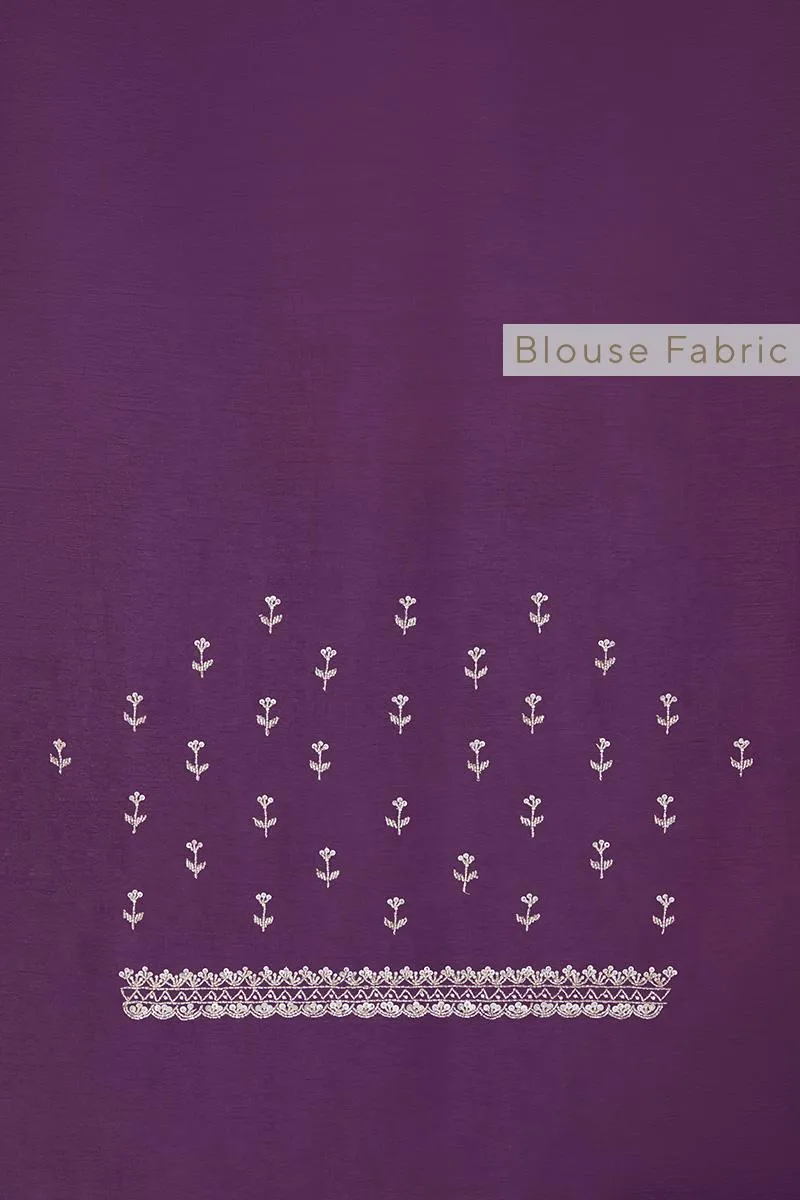 Aubergine Purple Georgette Saree