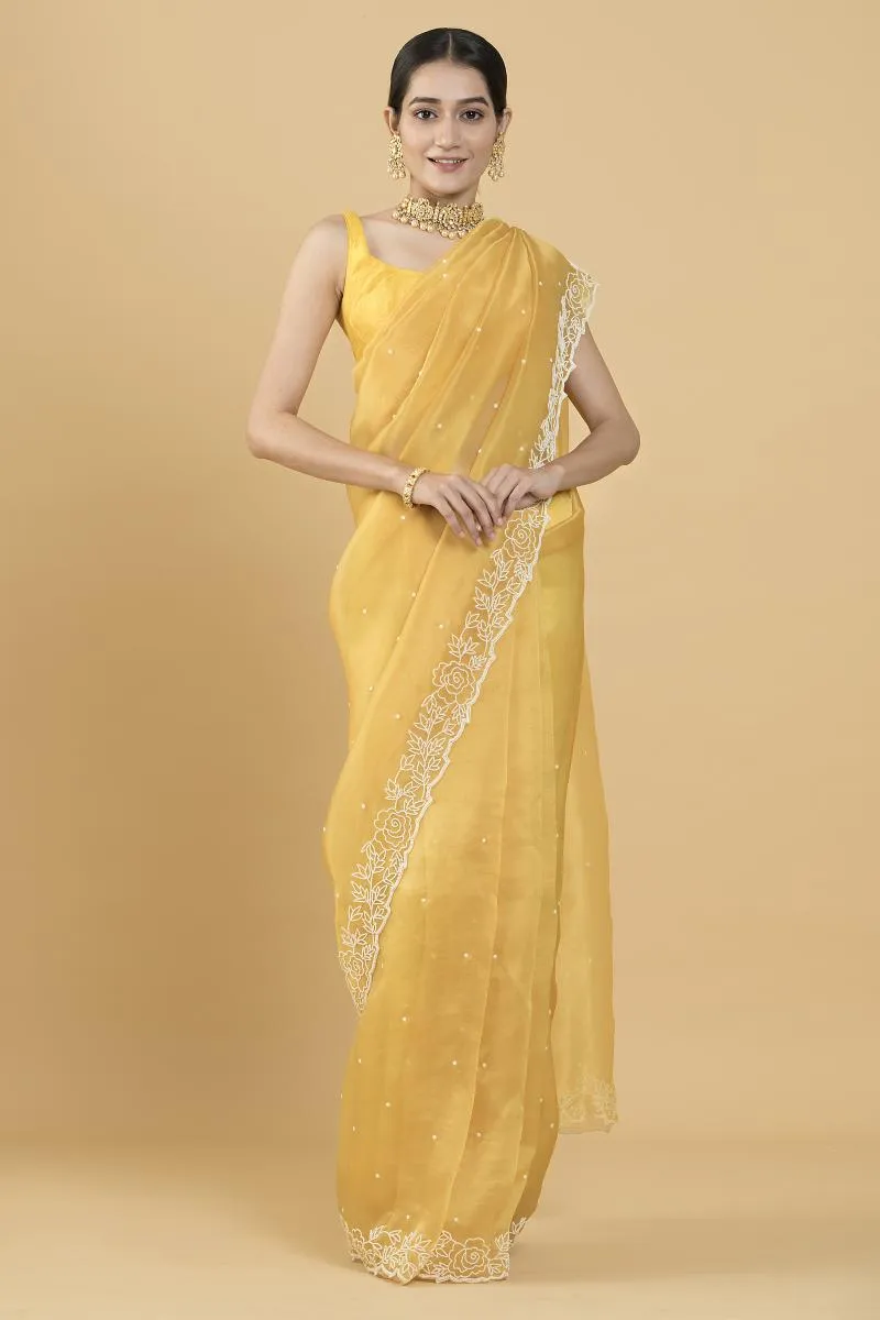 Mango Floral Organza Saree