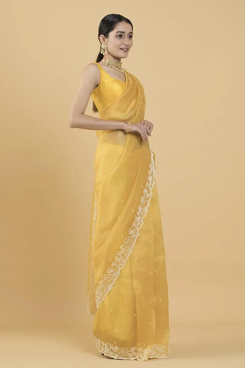 Mango Floral Organza Saree