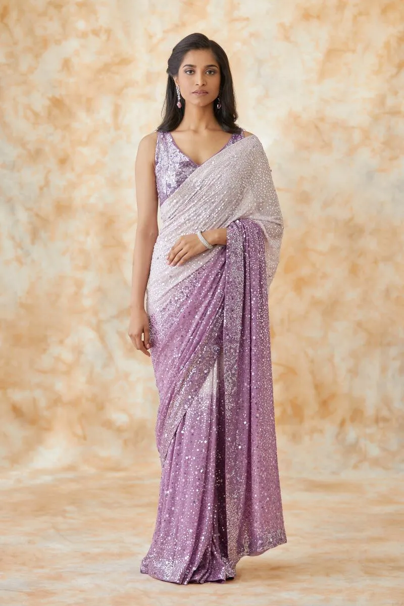 Orchid Purple Georegette Saree