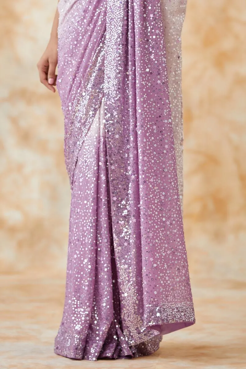 Orchid Purple Georegette Saree