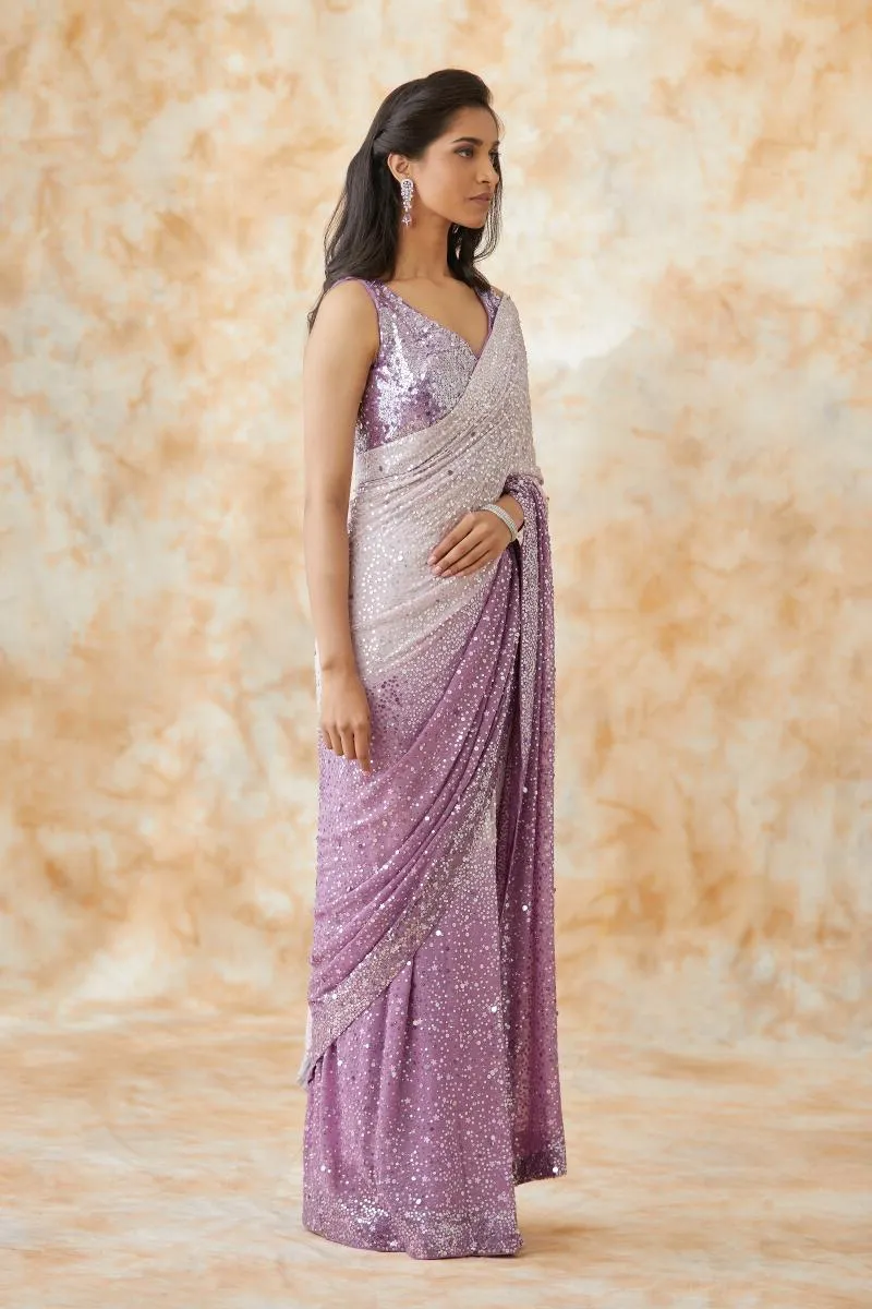 Orchid Purple Georegette Saree