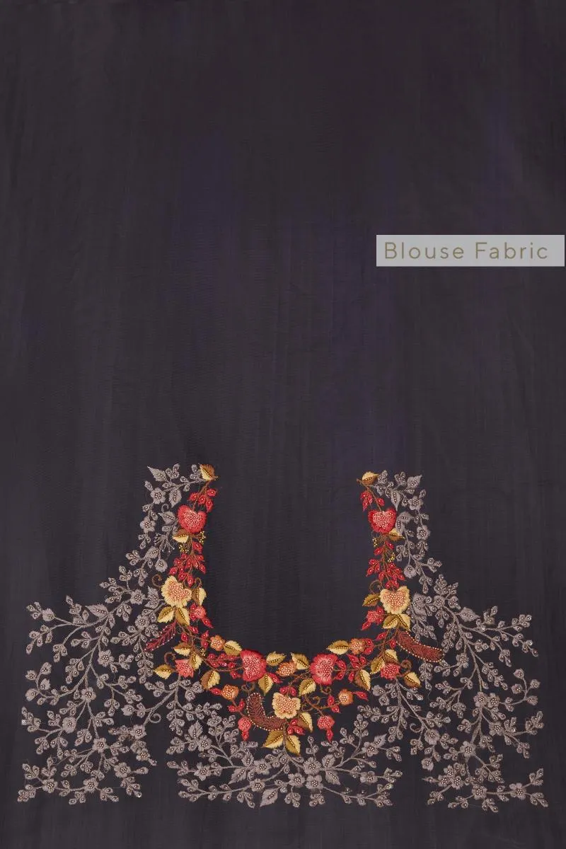 Dark Mauve Blush Organza Saree